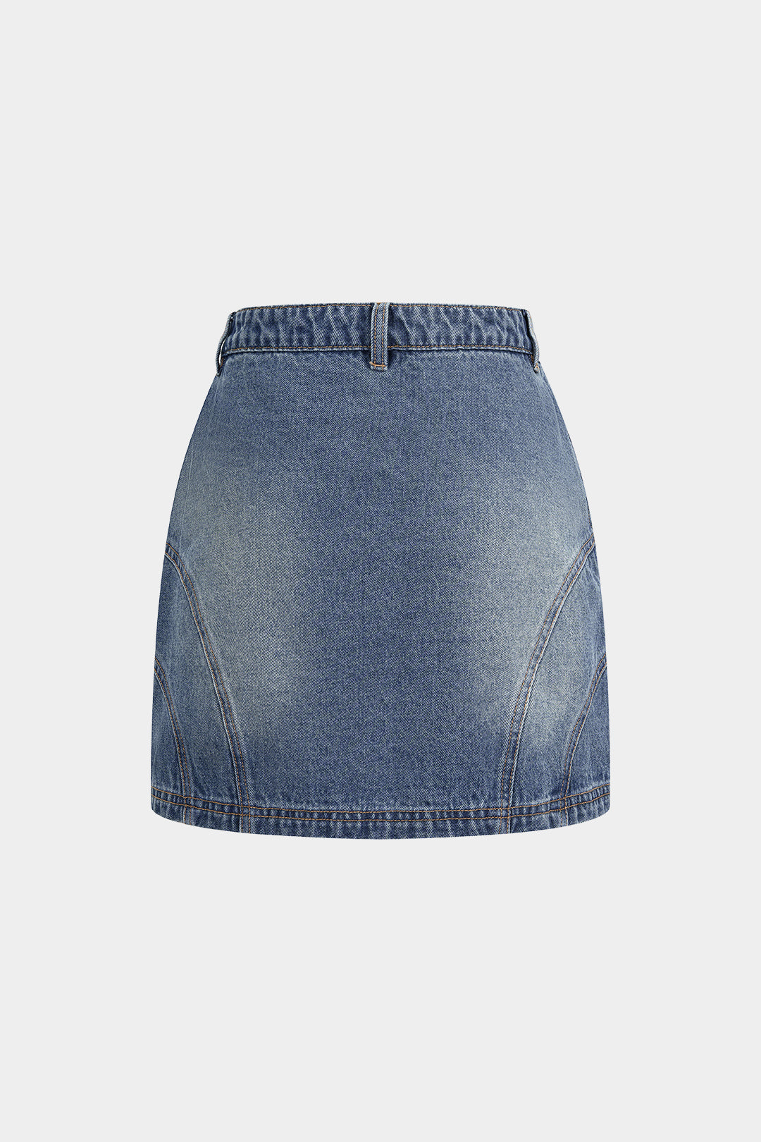 Denim asymmetrische rok met knoopjes