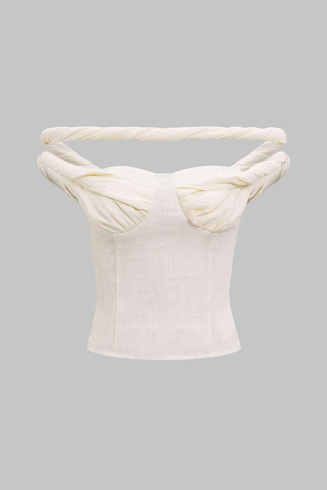 Tanktop met gedraaid detail, knoopdetail en rits