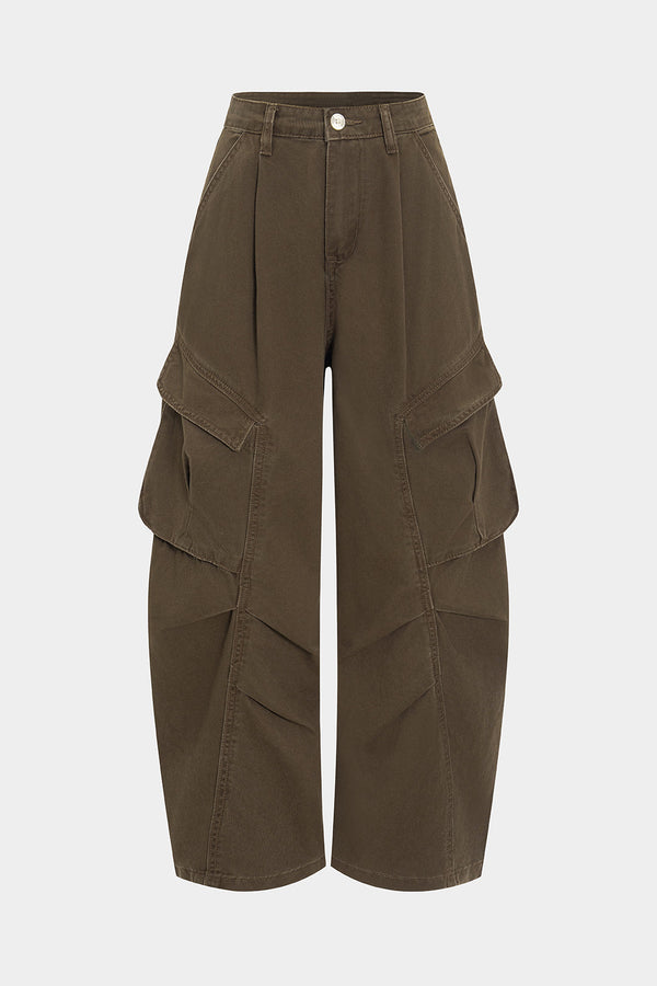 Jeans met ruches en zakken