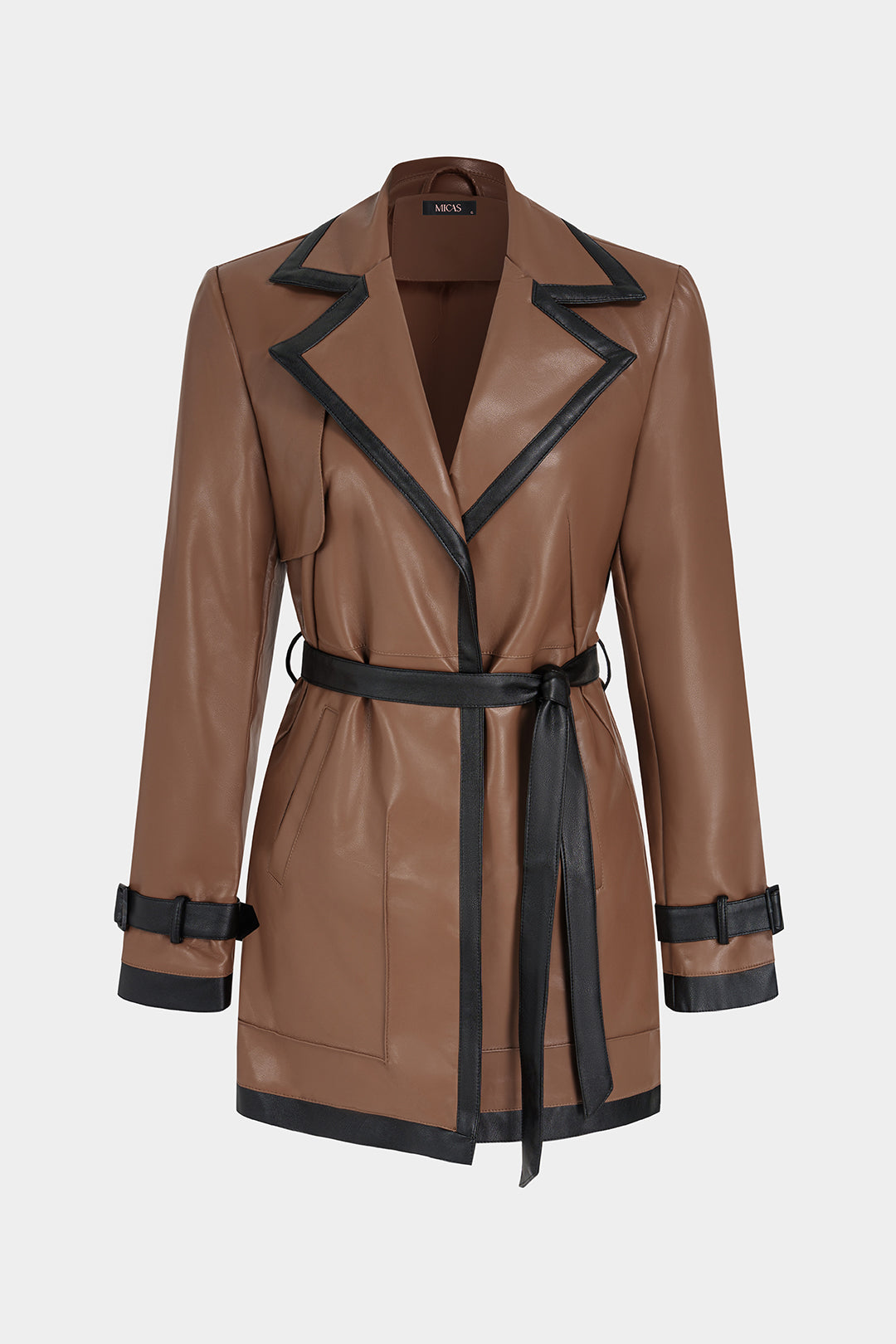 Dila - Leren-look blazer met riem