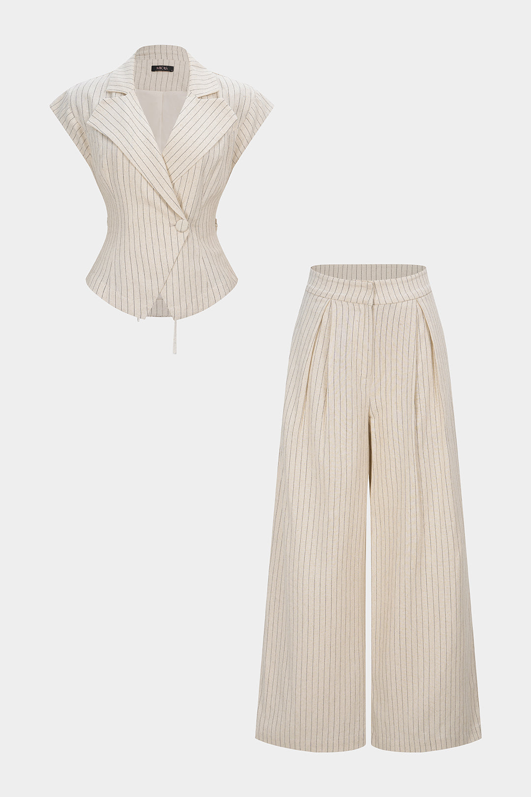 Gestreepte set met blazer en broek