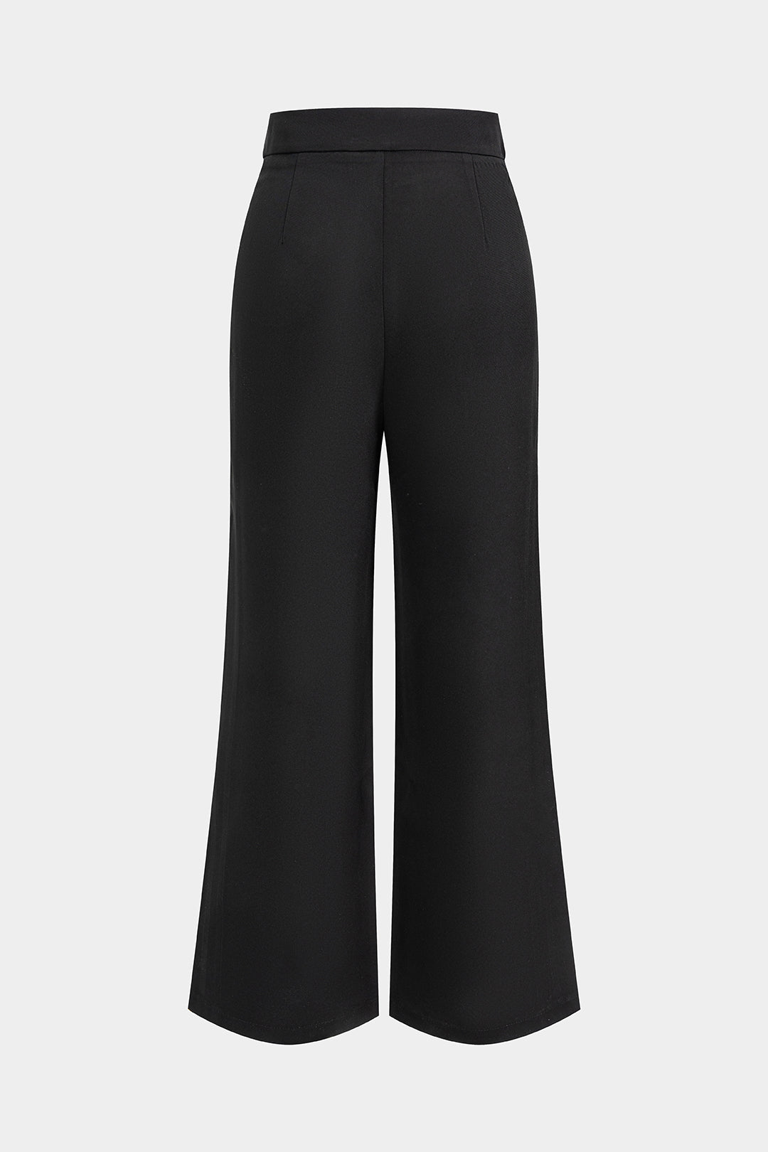 Leren-look broek met riem en wijde pijpen
