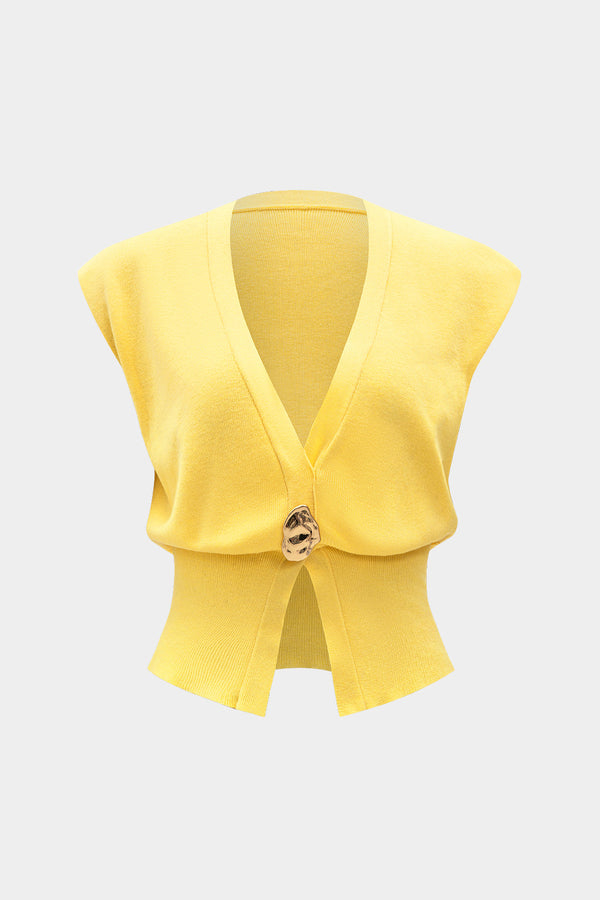Karlijn - Gebreide tanktop met knoopjes