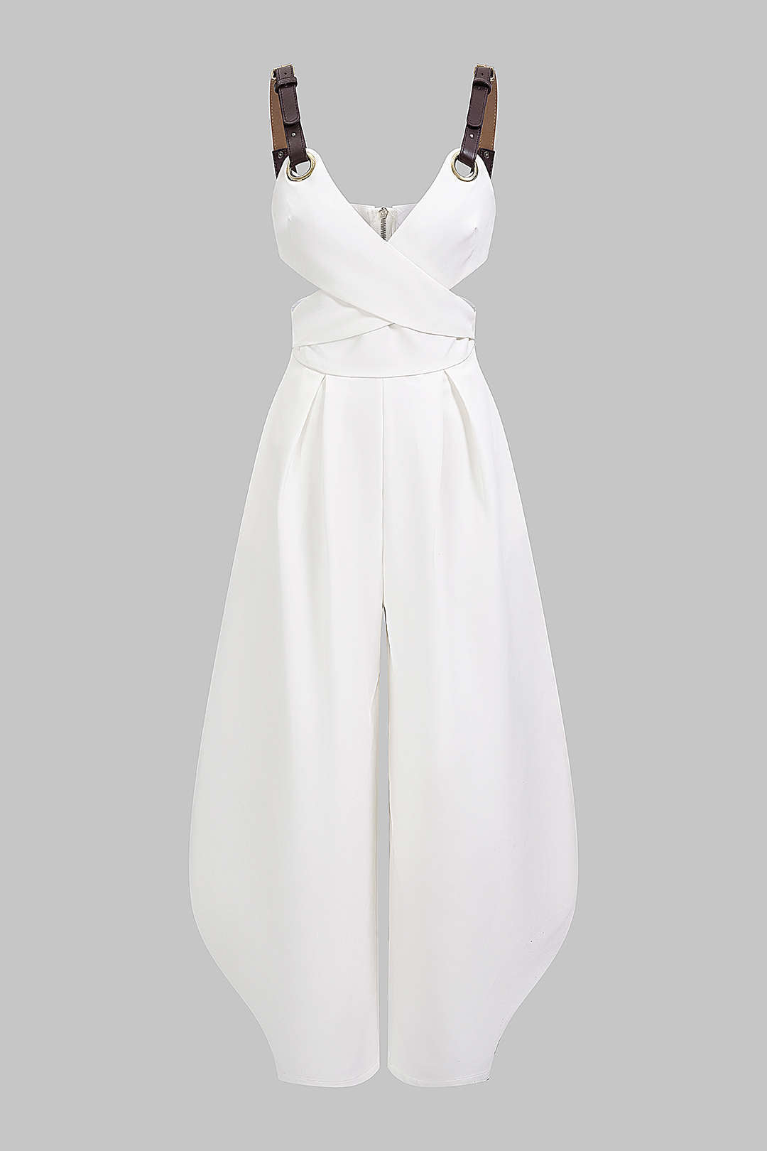 Mouwloze jumpsuit met uitsnijding en V-hals