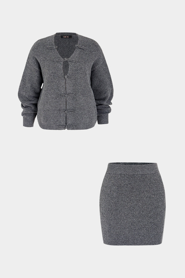 Selin - Gebreide set met top en minirok