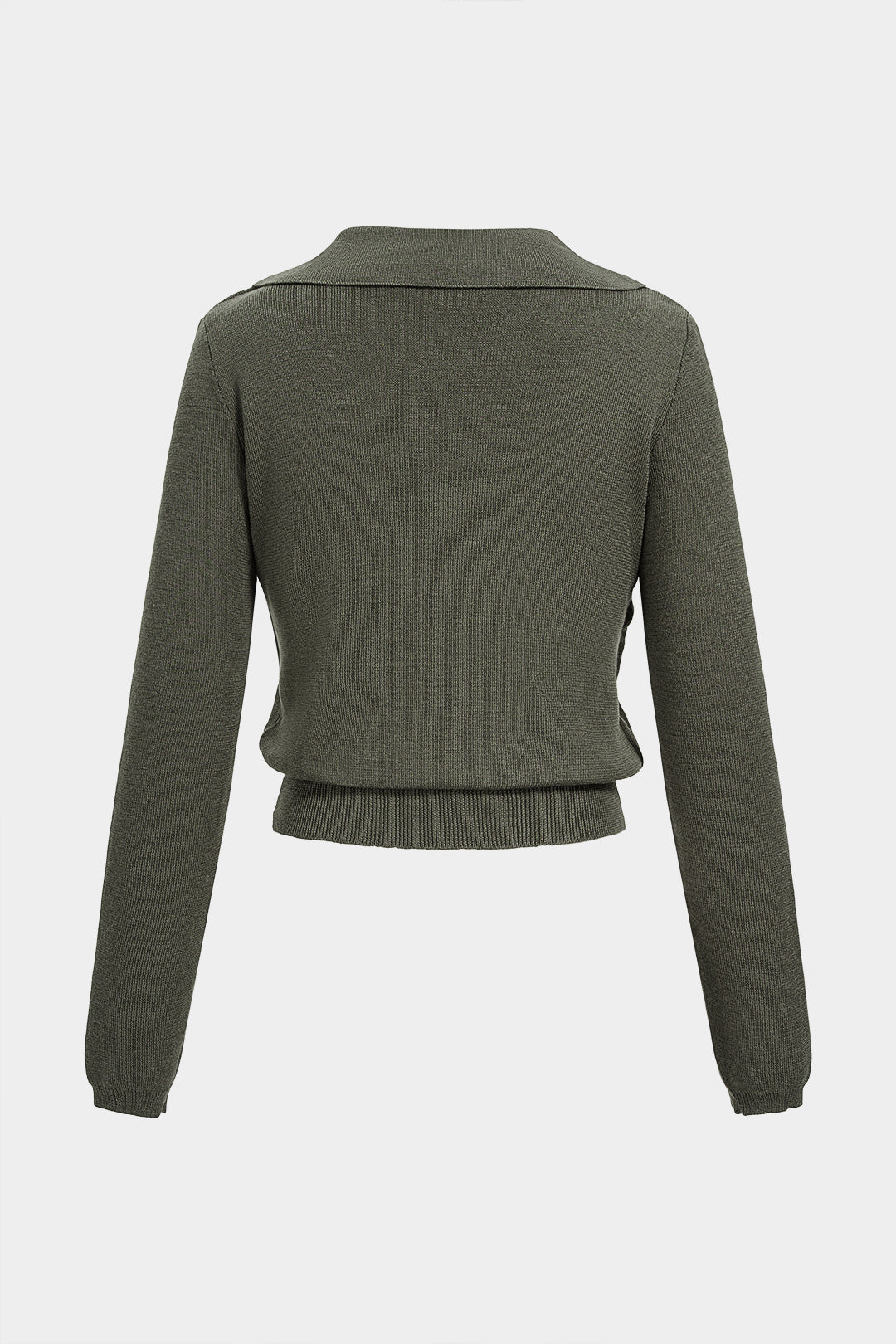 Gebreide top met revers en lange mouwen