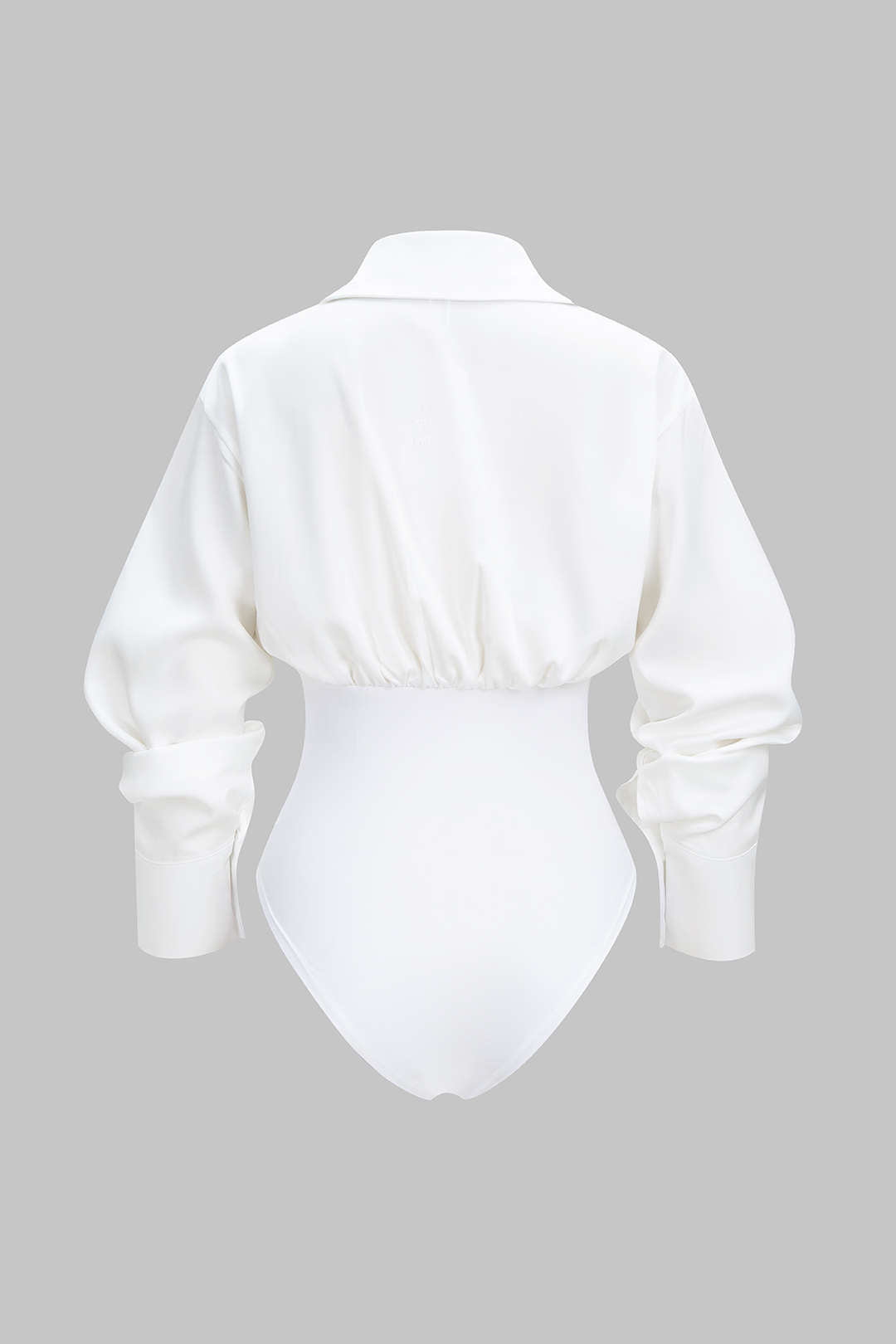 Effen patchwork body met lange mouwen