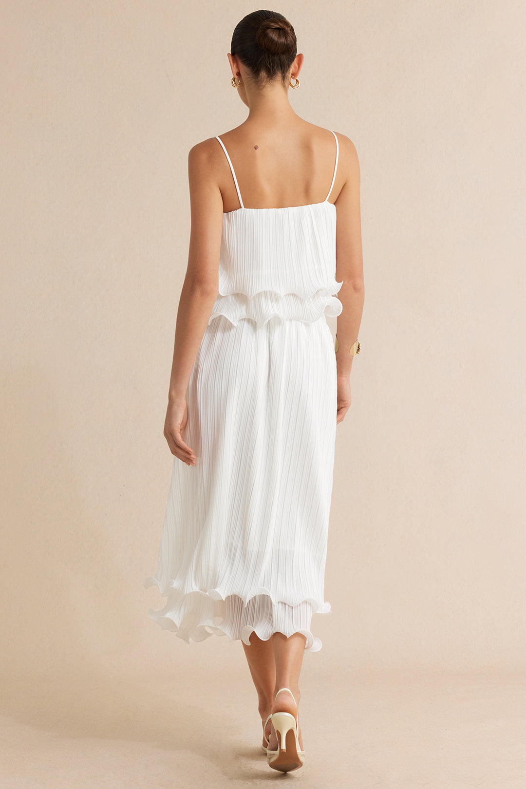 Gestructureerde set met top en rok
