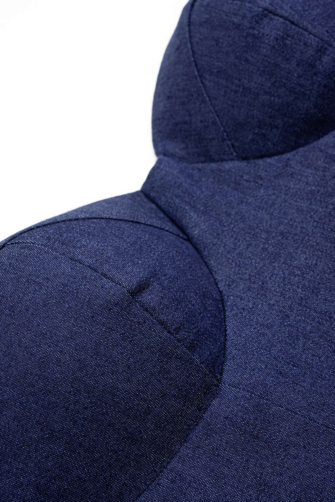 Denim asymmetrische maxijurk met ruches, riem en rits