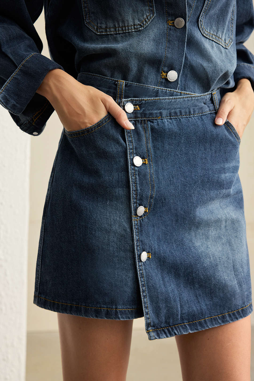 Wende - Denim set met top en minirok