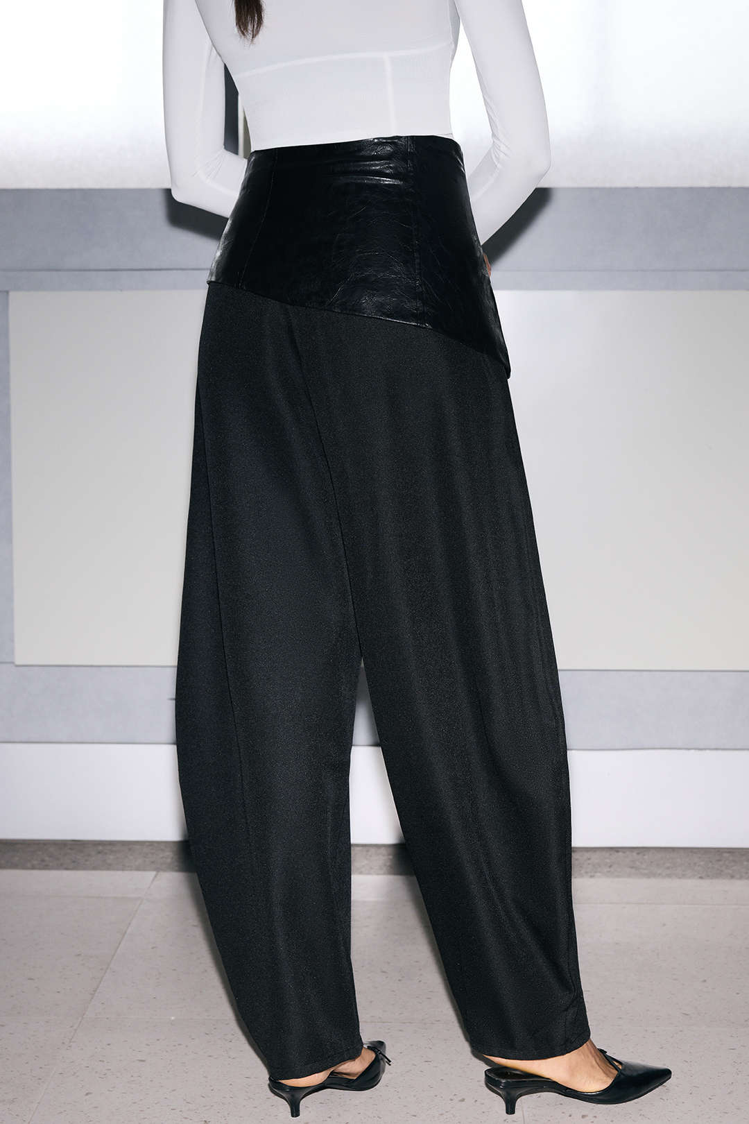 Leren-look metallic pantalon