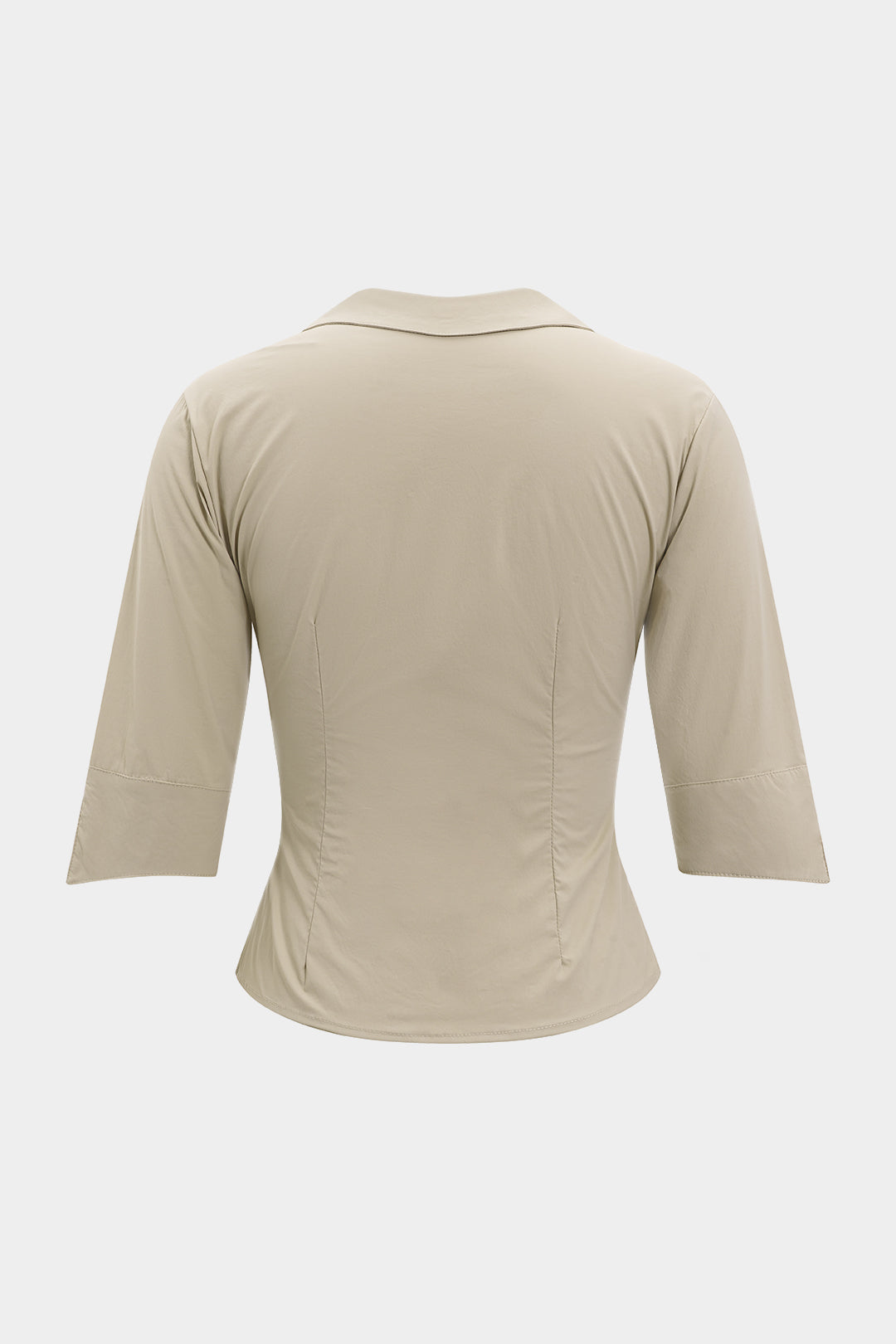 Linnen blouse met V-hals, knoopjes en zakken