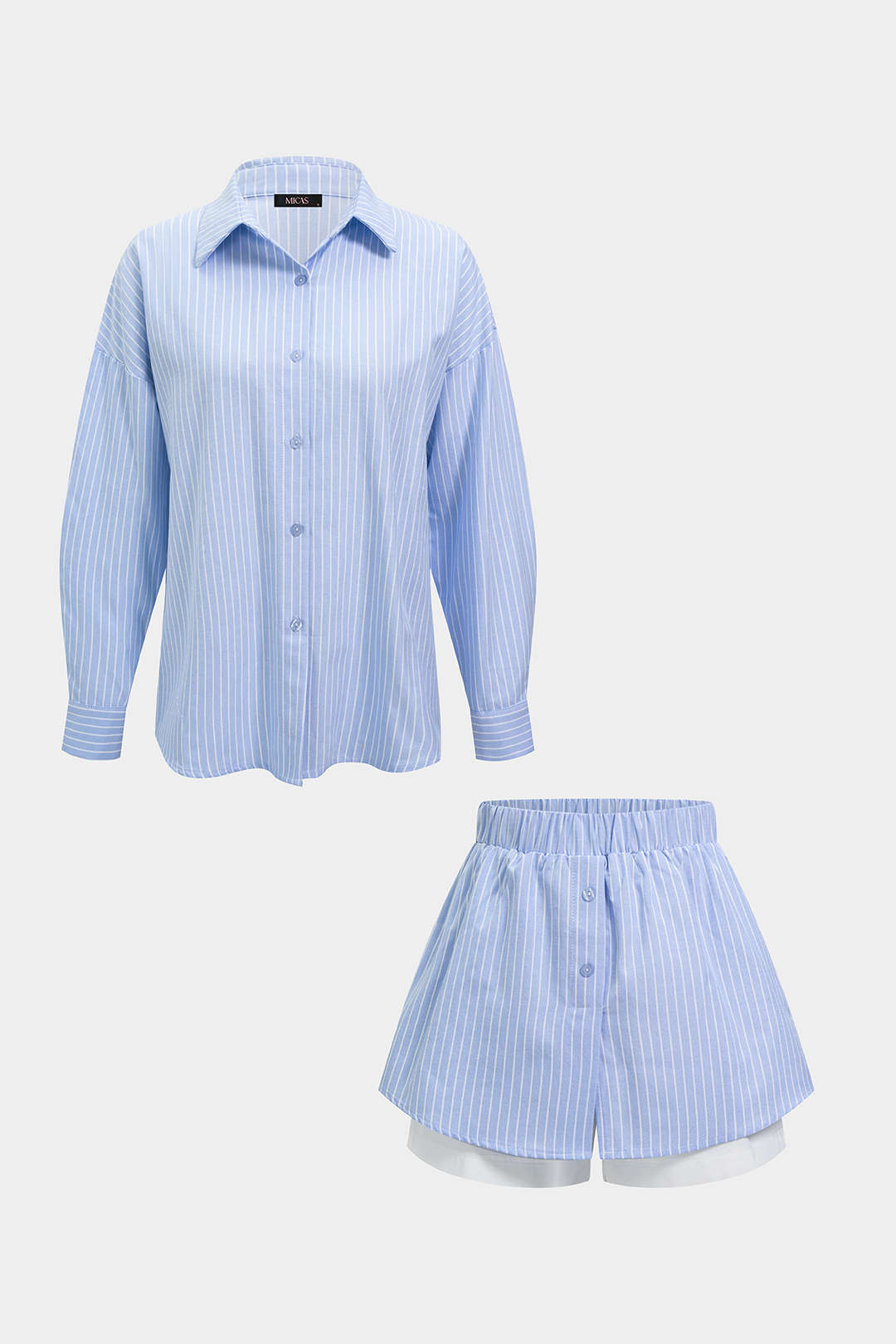 Ivy - Gestreepte set met blouse en short