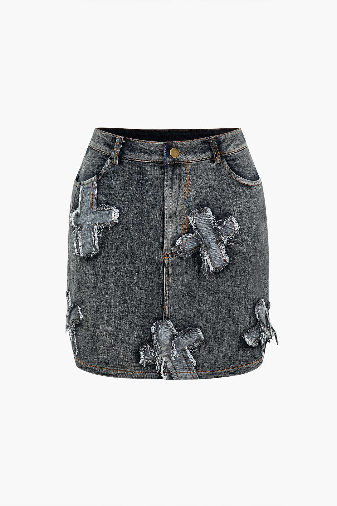 Denim minirok met halternek