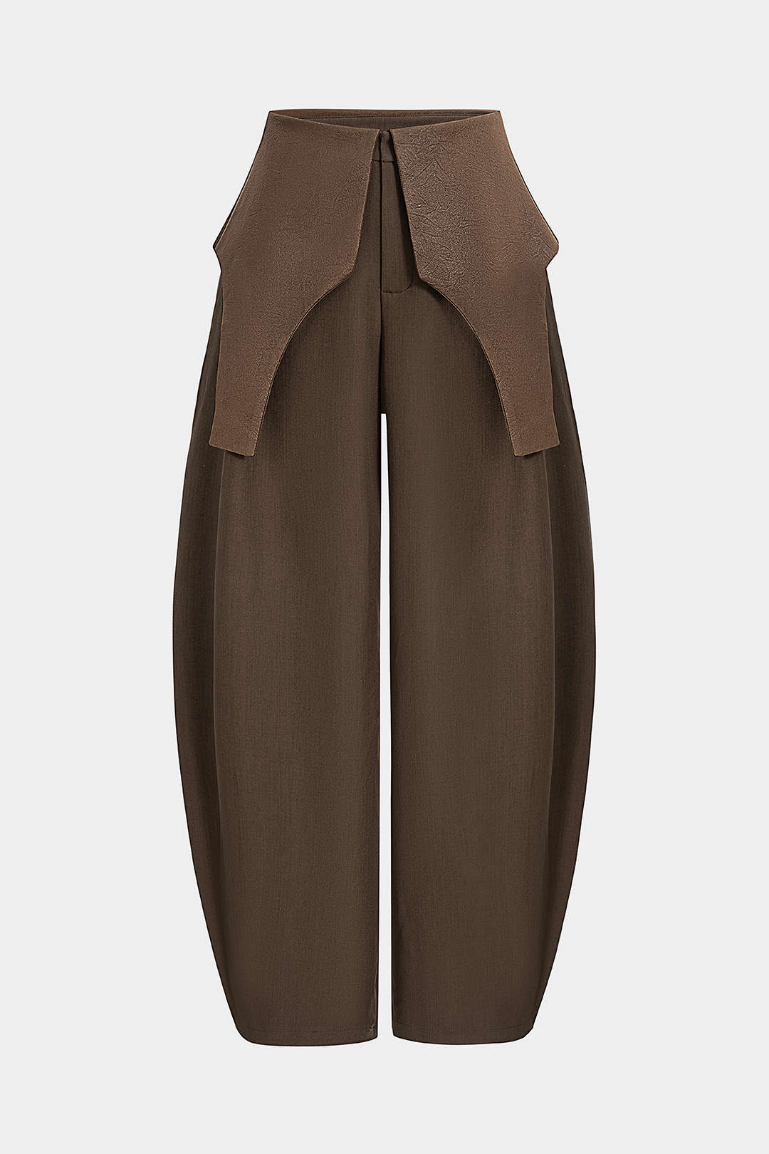Satijnen patchwork pantalon met rits en ballonmodel