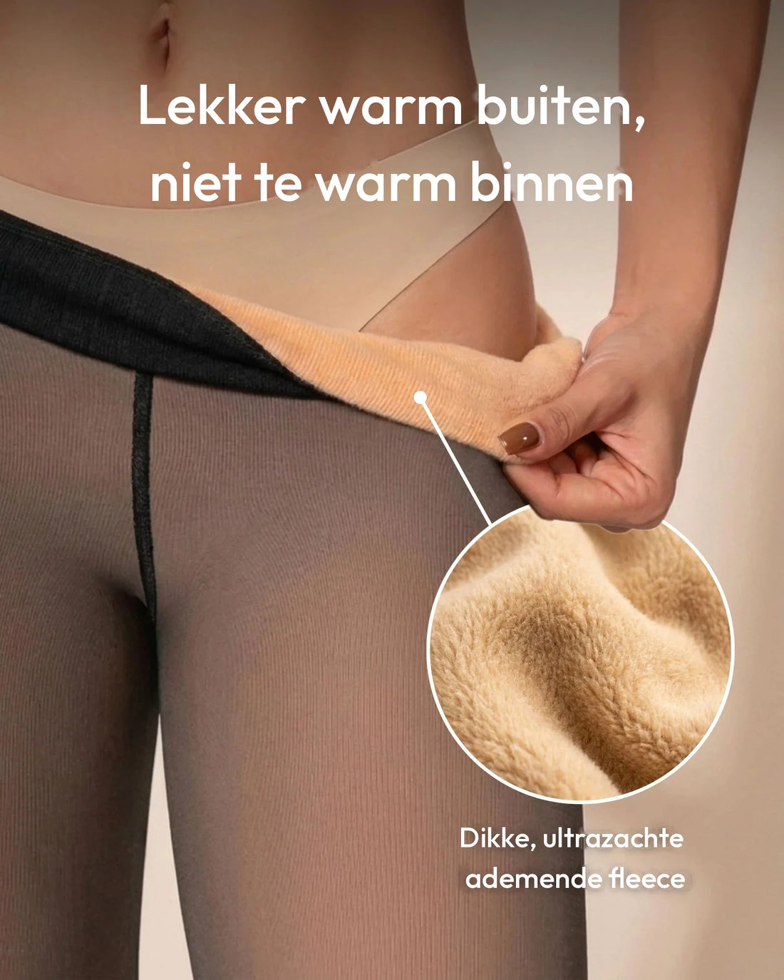 Illusie Panty met Warme Fleecevoering