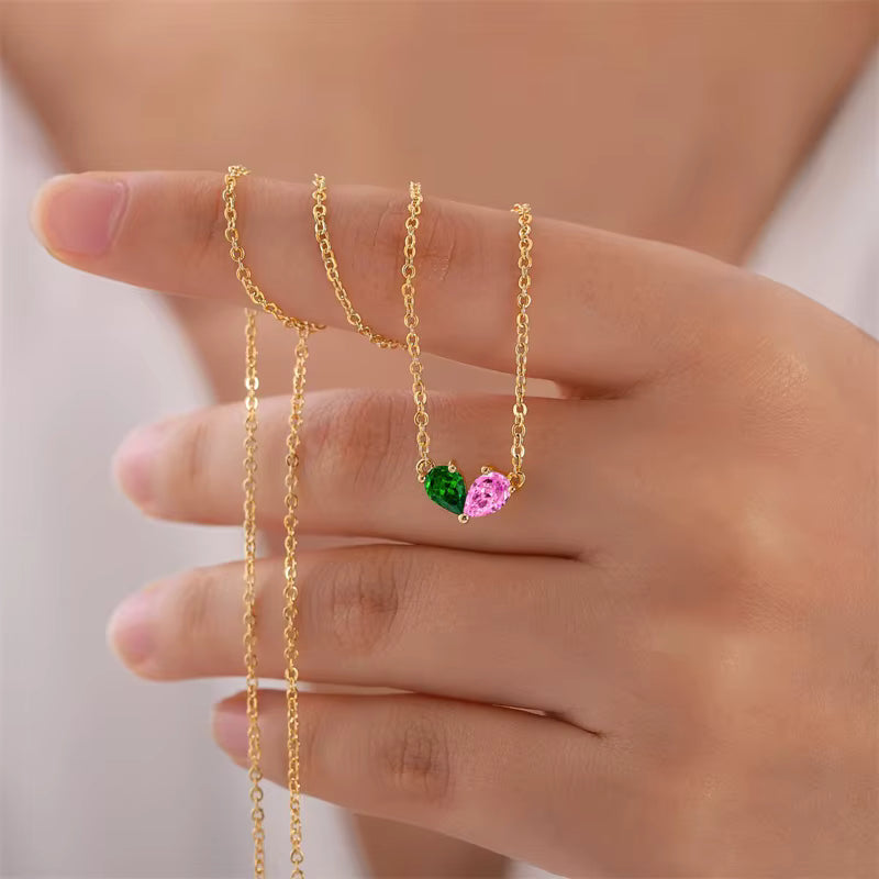 Giselle - Duo geboortesteenketting