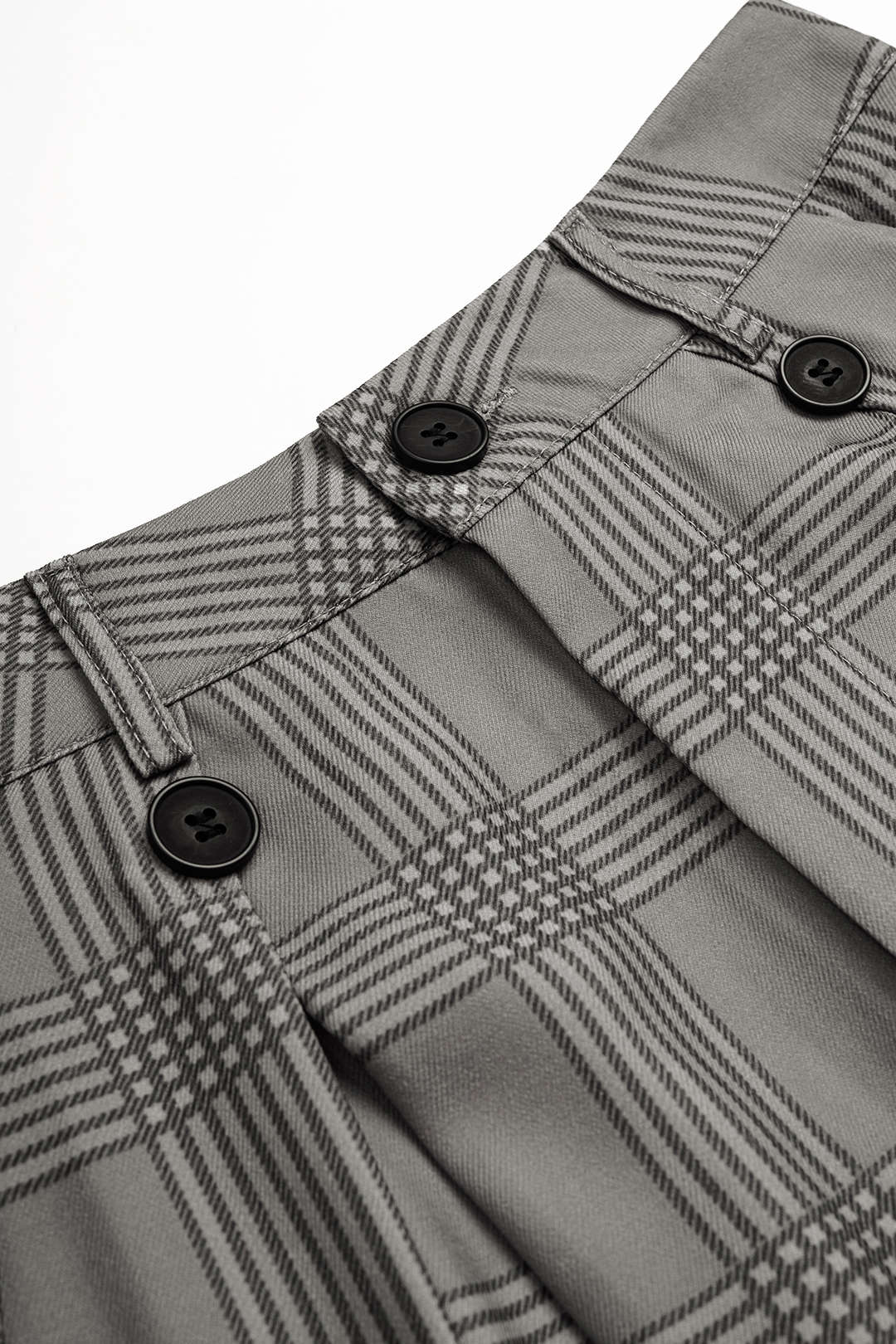 Geruite broek met hoge taille en wijde pijpen