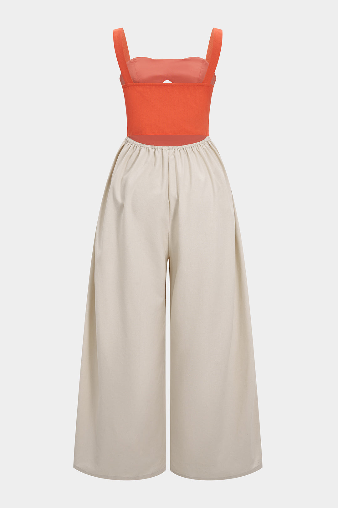 Mouwloze jumpsuit met uitsnijding en gedraaid detail