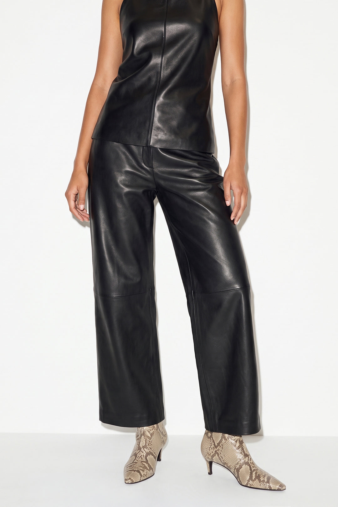 Fleur - Leren-look broek