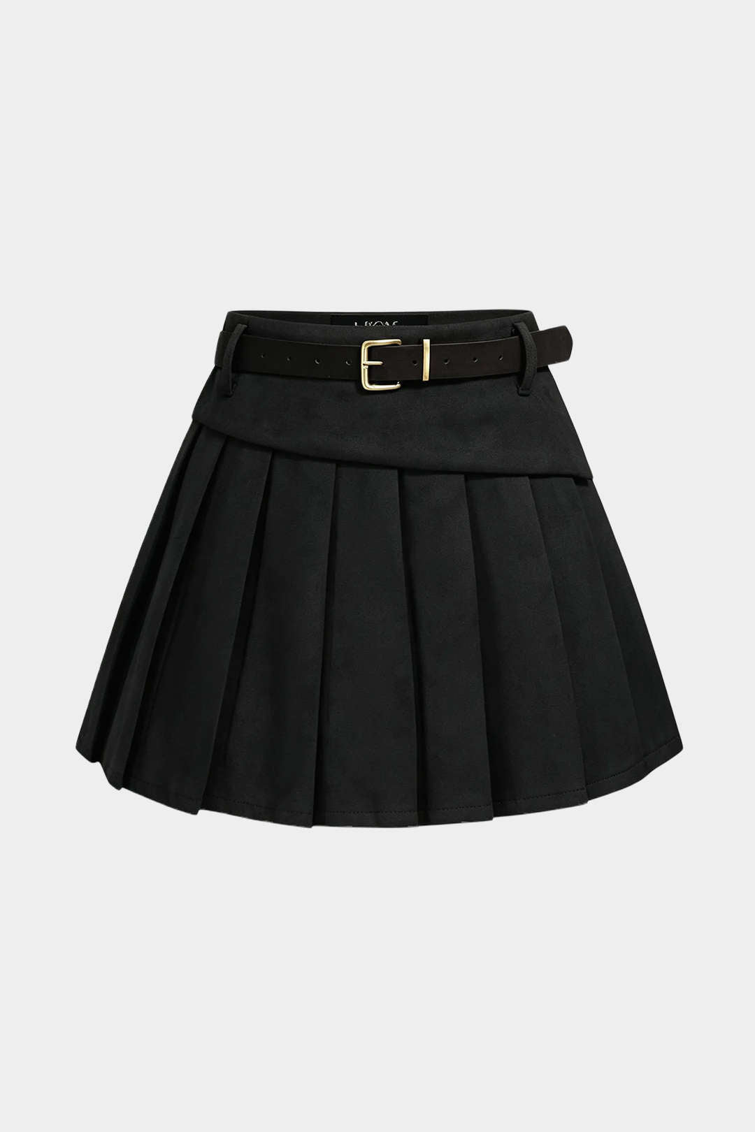 Suède asymmetrische minirok met riem