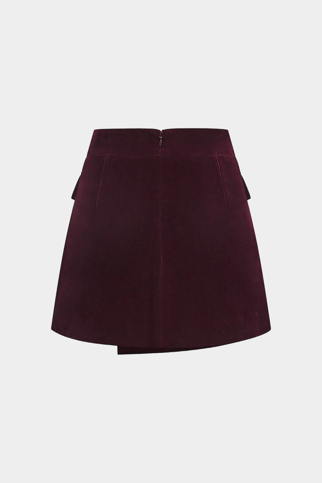 Fluwelen asymmetrische rok met zakken
