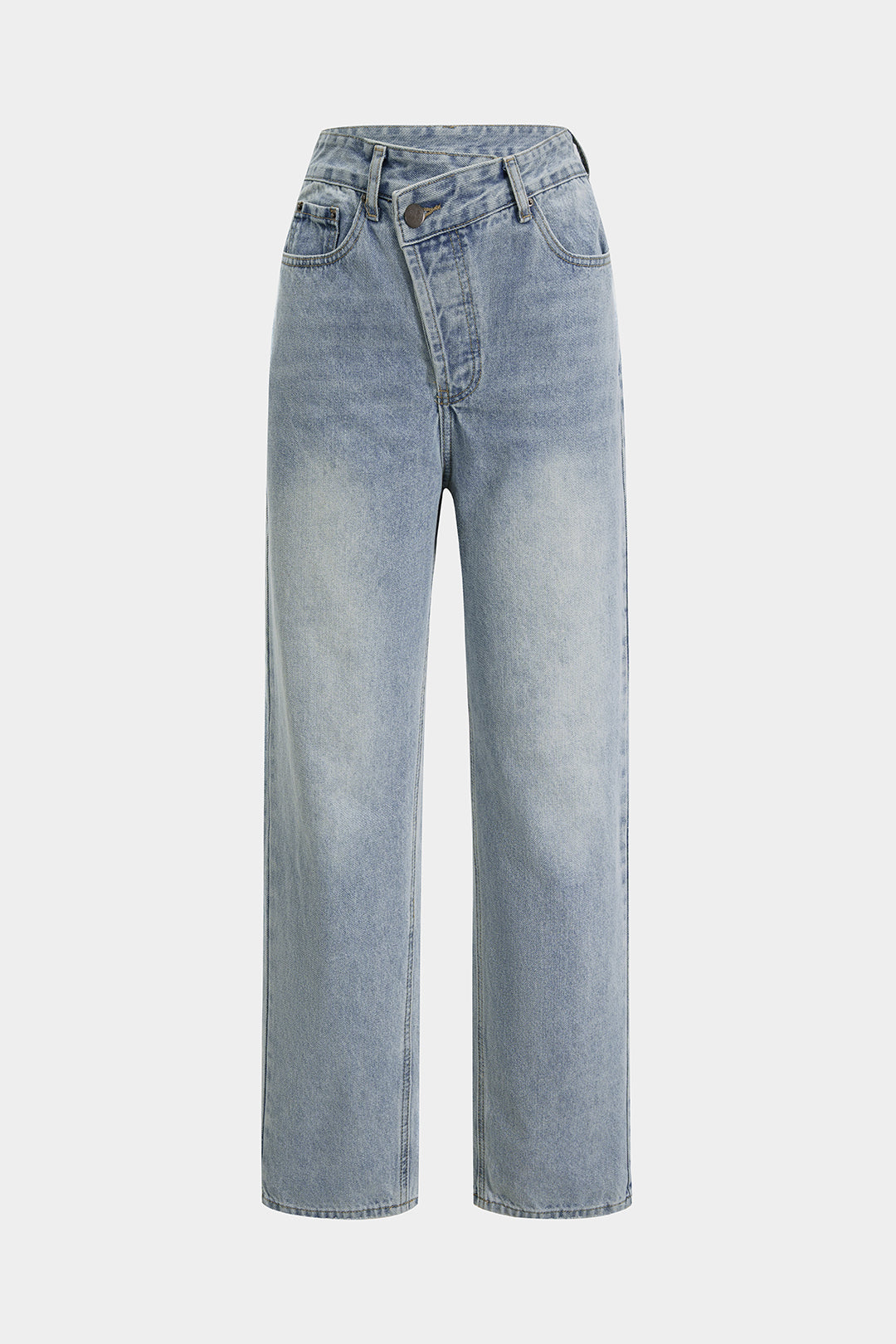 Asymmetrische jeans met rechte pijp