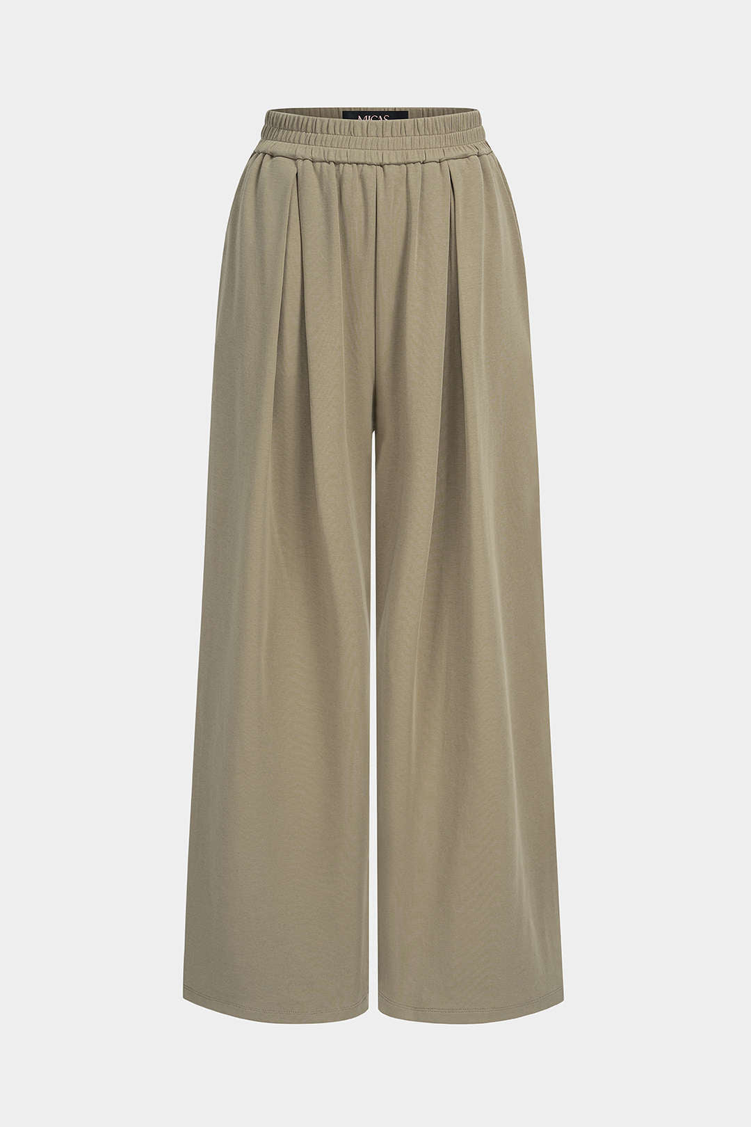 Iris - Effen broek met hoge taille en wijde pijpen