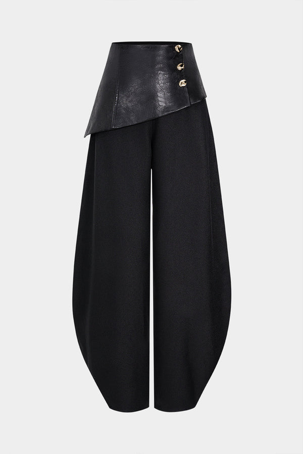 Leren-look metallic pantalon