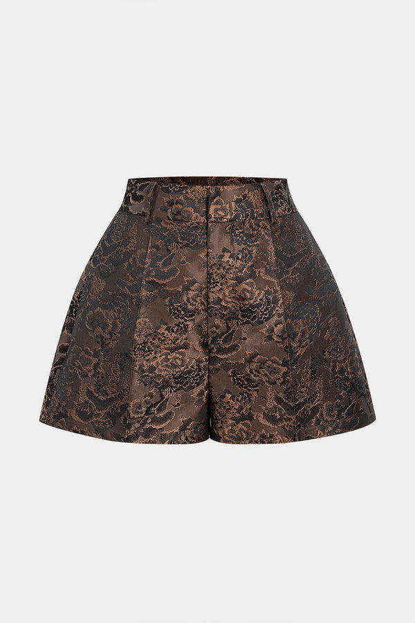 Aurora - Jacquard short met wijde pijpen
