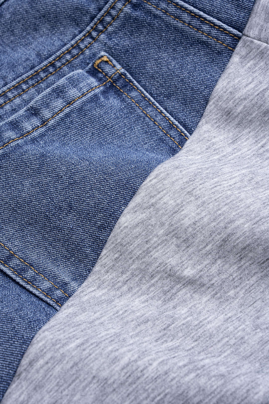 Patchwork jeans met trekkoord