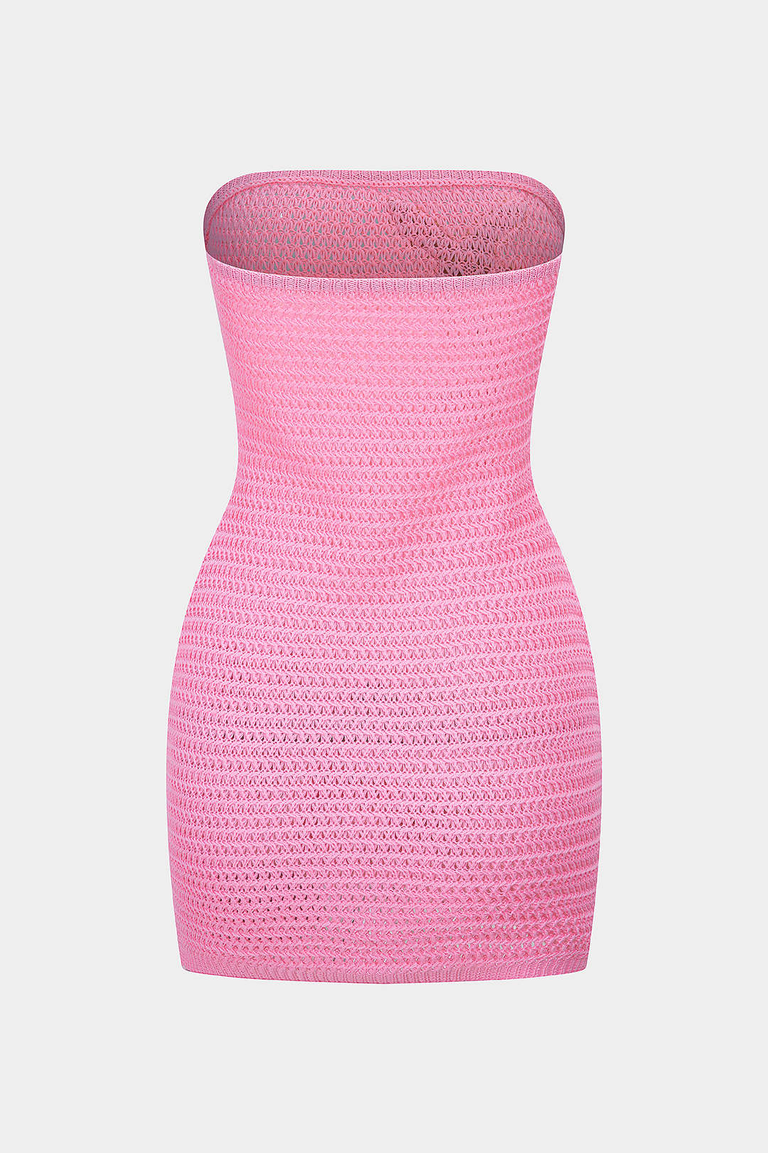 Gebreide bloemenprint minijurk met strapless pasvorm
