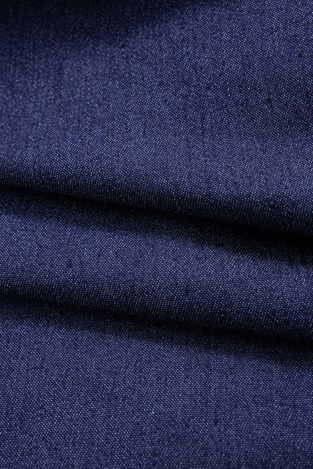 Denim asymmetrische maxijurk met ruches, riem en rits
