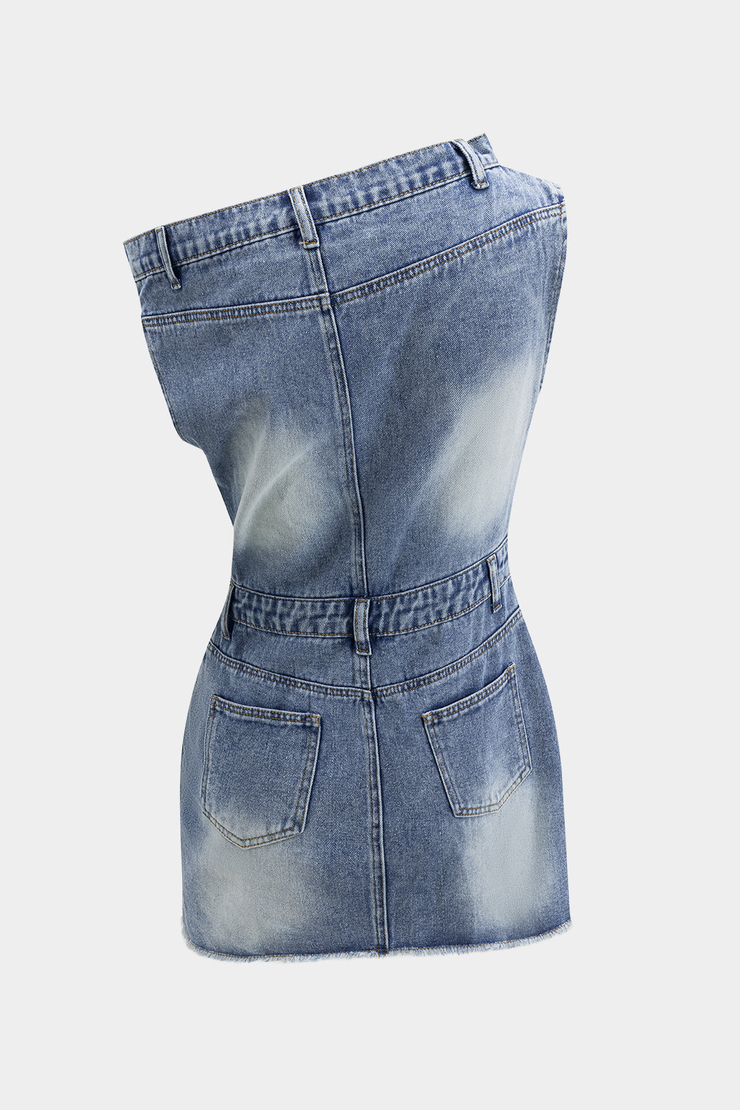 Denim asymmetrische minijurk