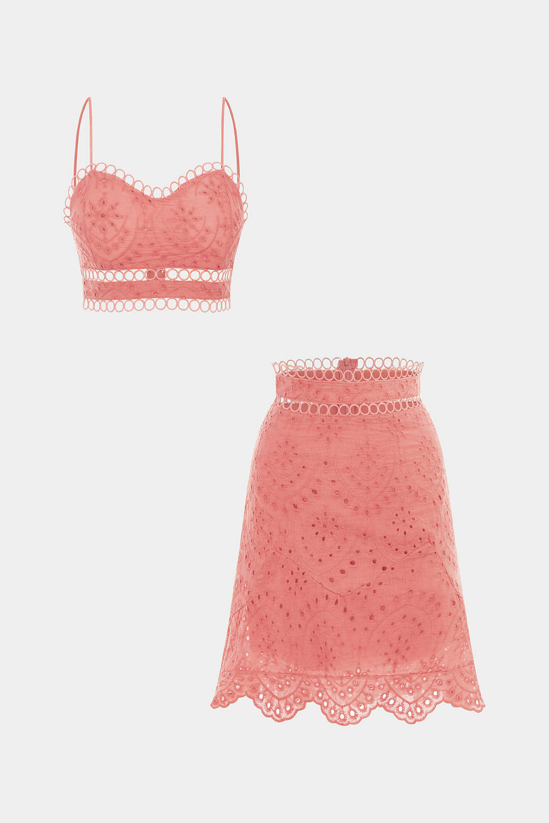 Cropped set met top en rok