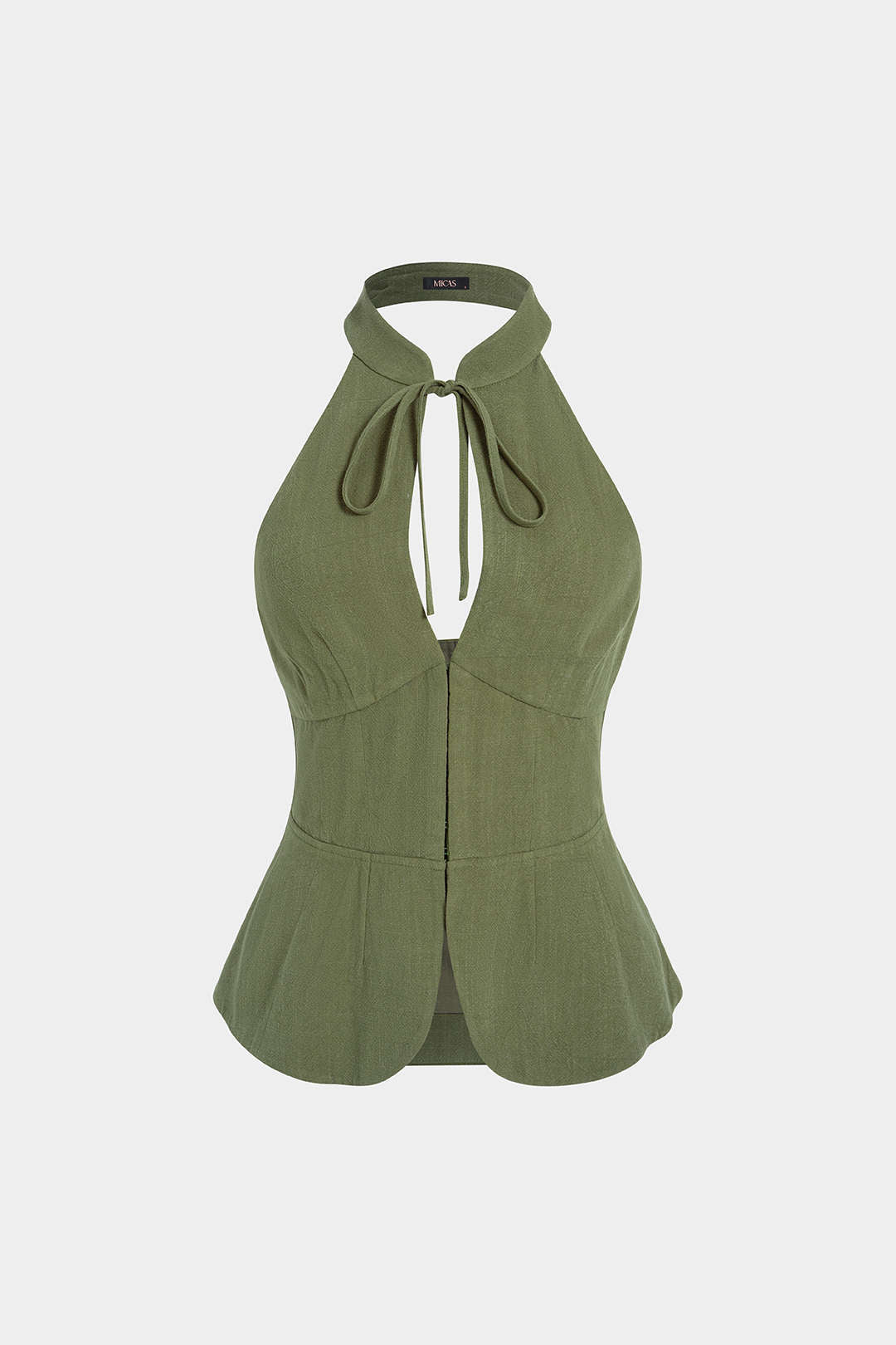 Tanktop met uitsnijding, strik en open rug