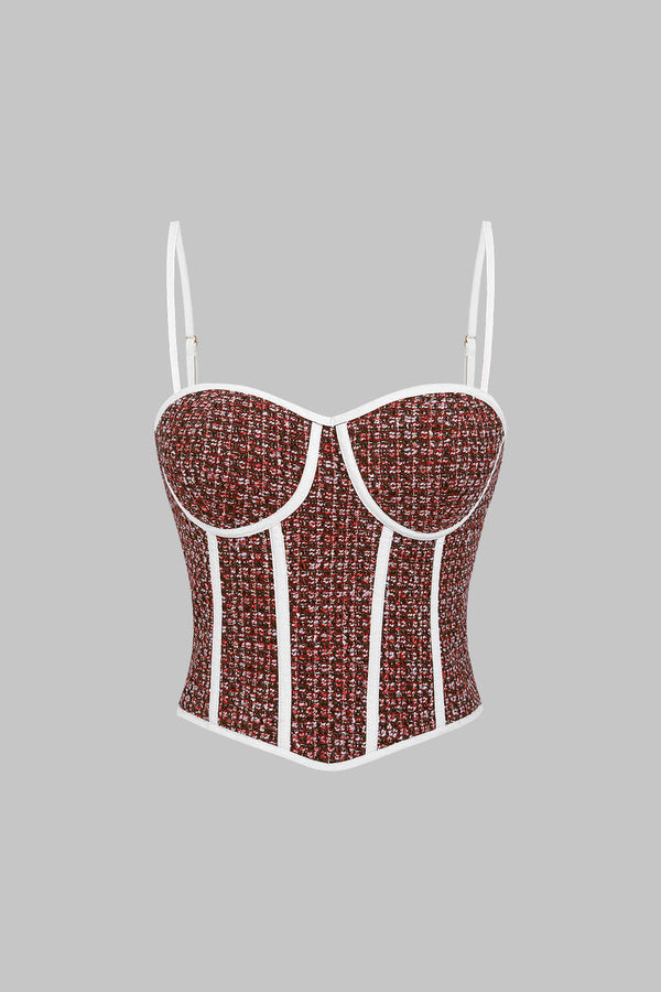 Tweed top met rits