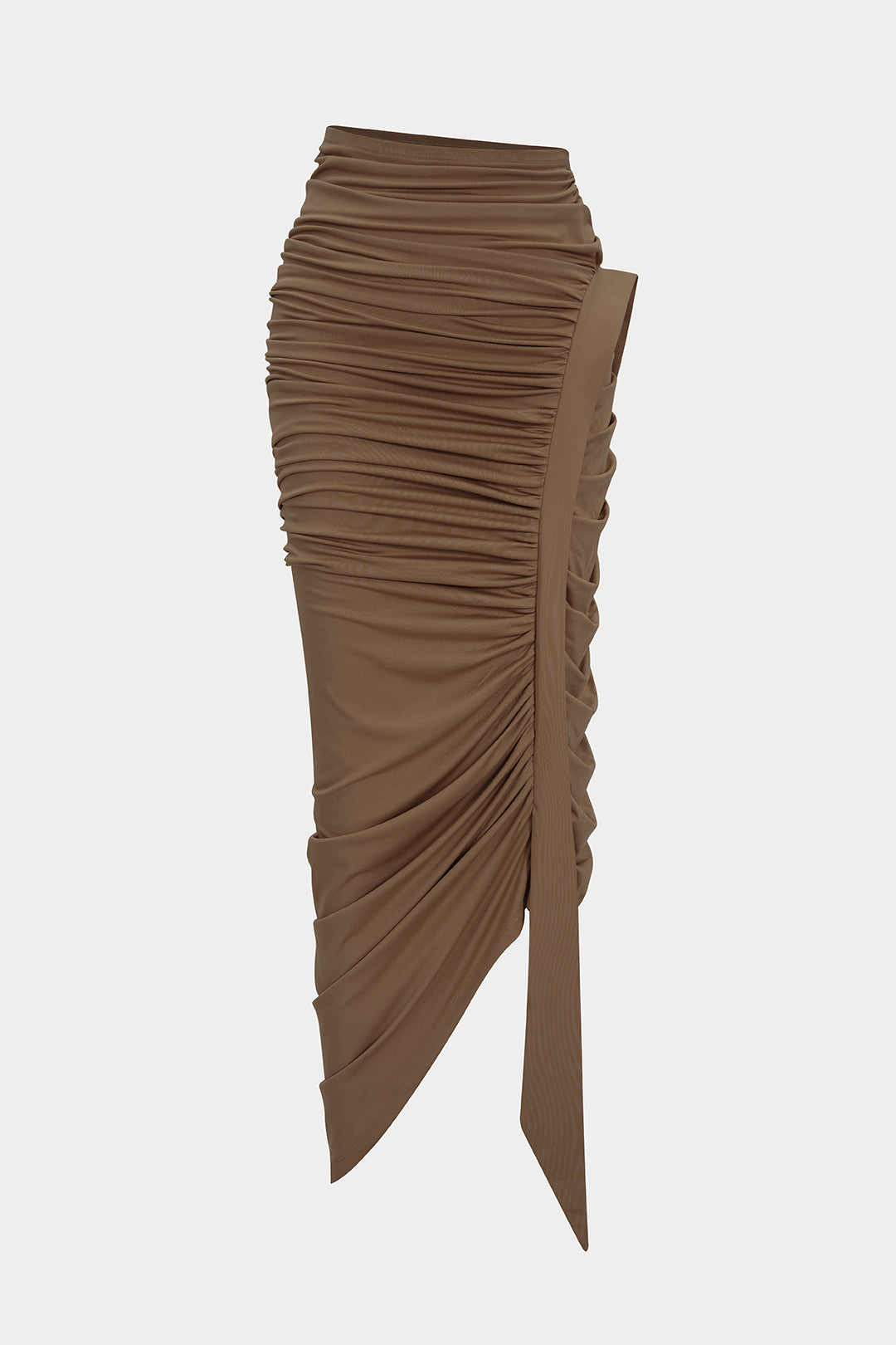 Asymmetrische rok met ruches