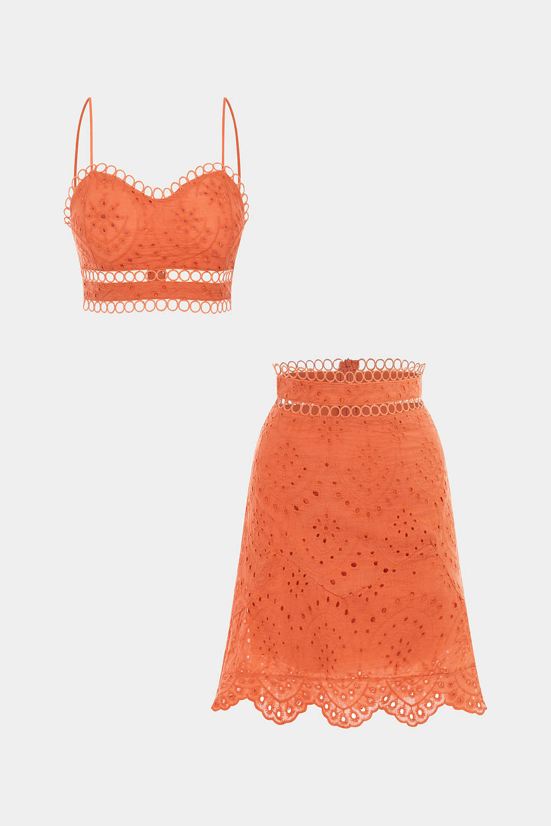 Cropped set met top en rok