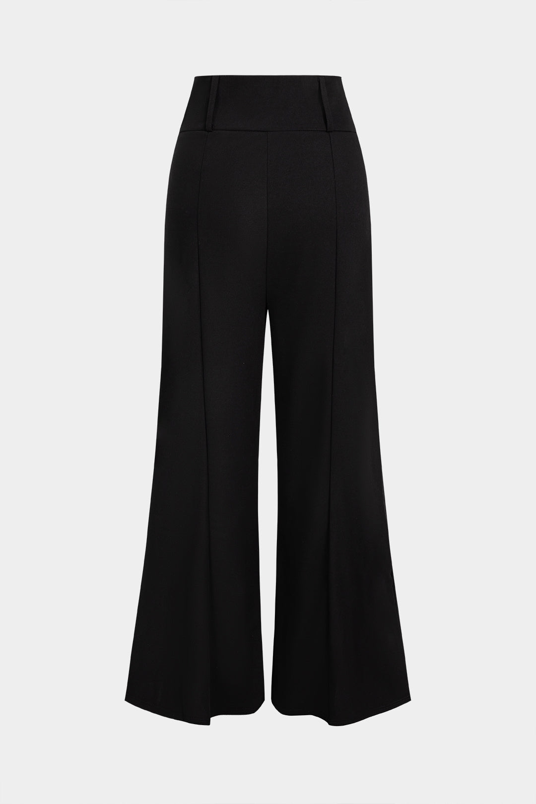 Metallic broek met knoopjes, hoge taille en wijde pijpen
