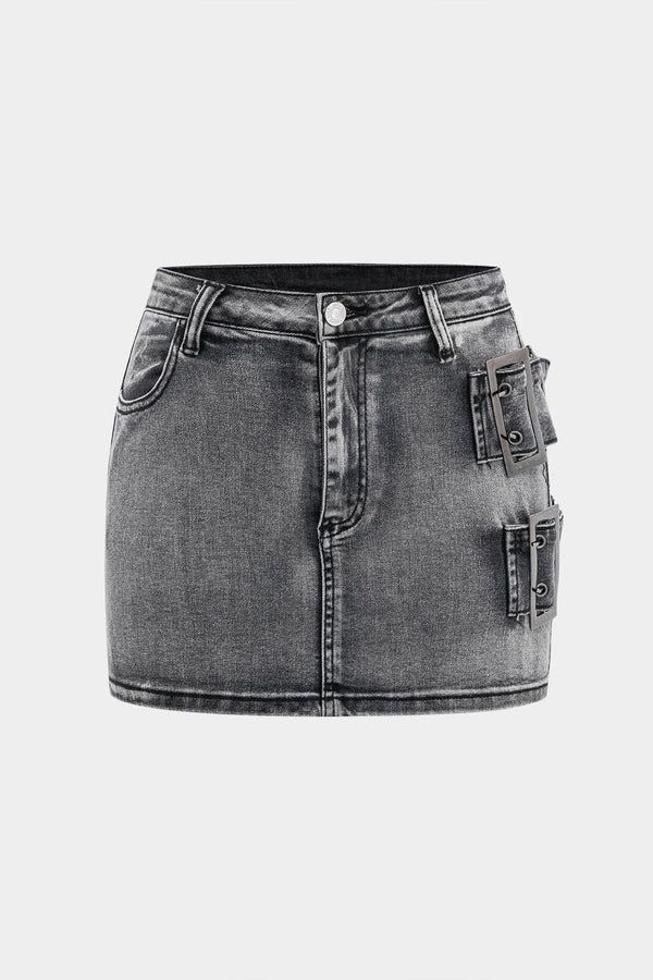 Denim metallic rok
