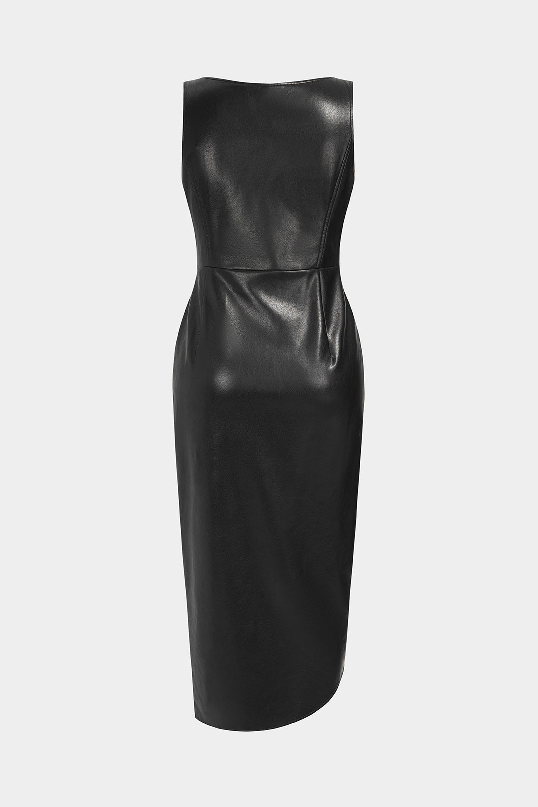 Leren-look metallic midijurk met knoopjes