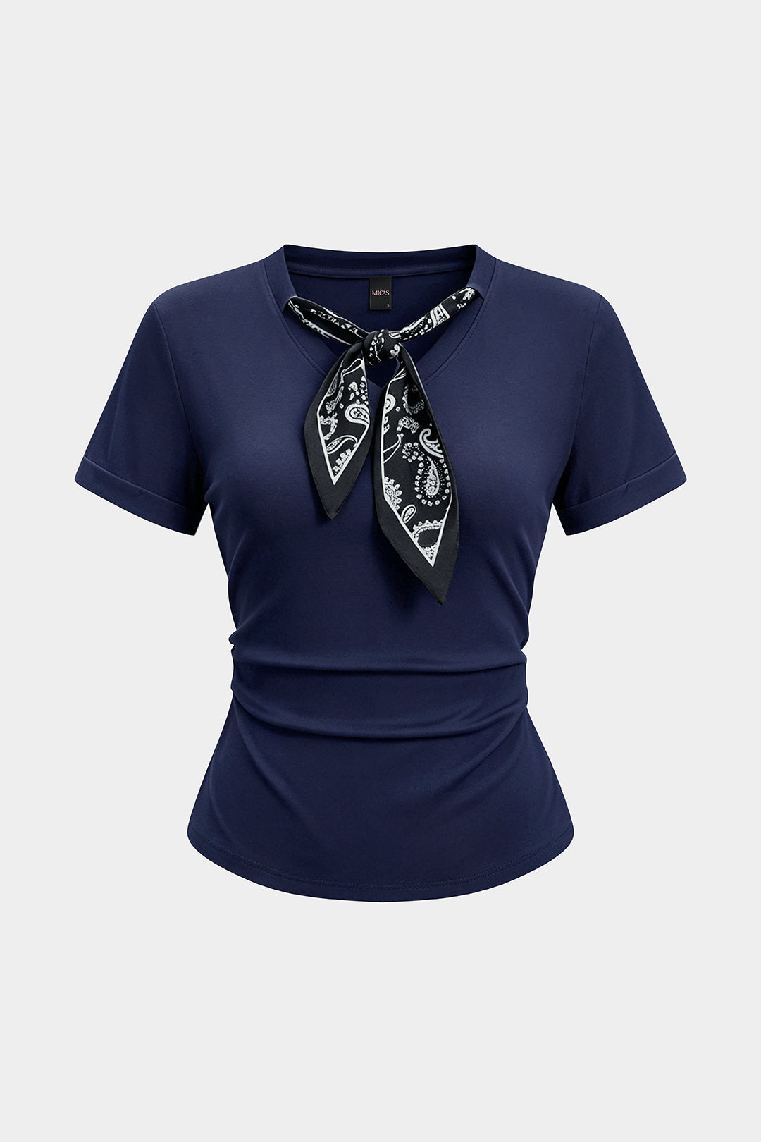 T-shirt met strik en korte mouwen