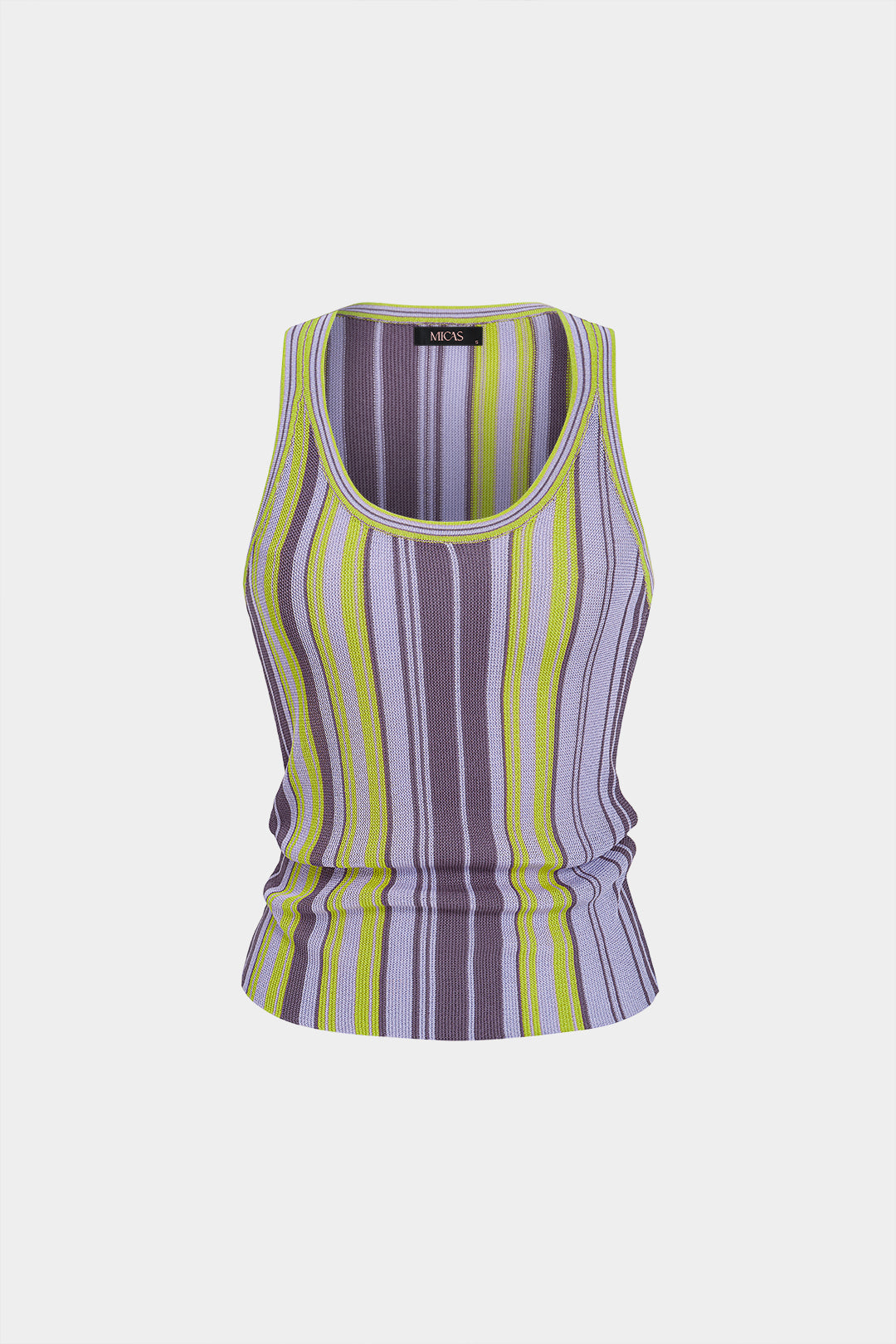 Gestreepte tanktop met ronde hals