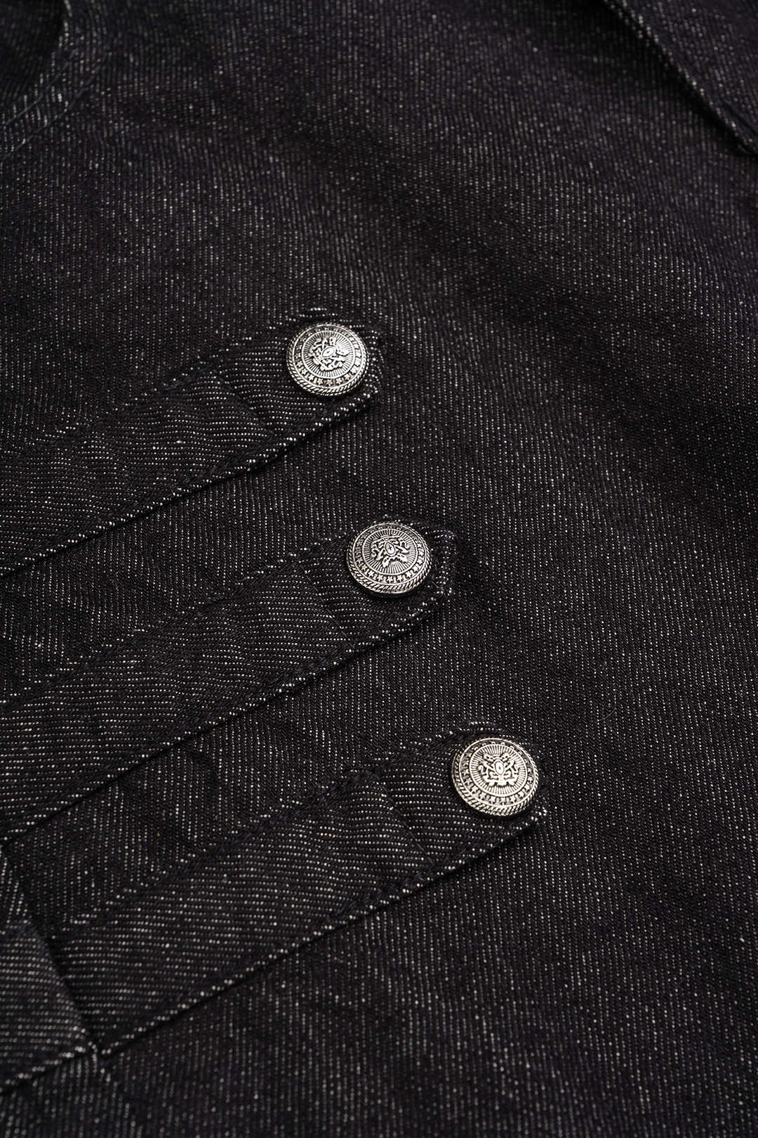 Jeans met knoopjes, hoge taille en wijde pijpen