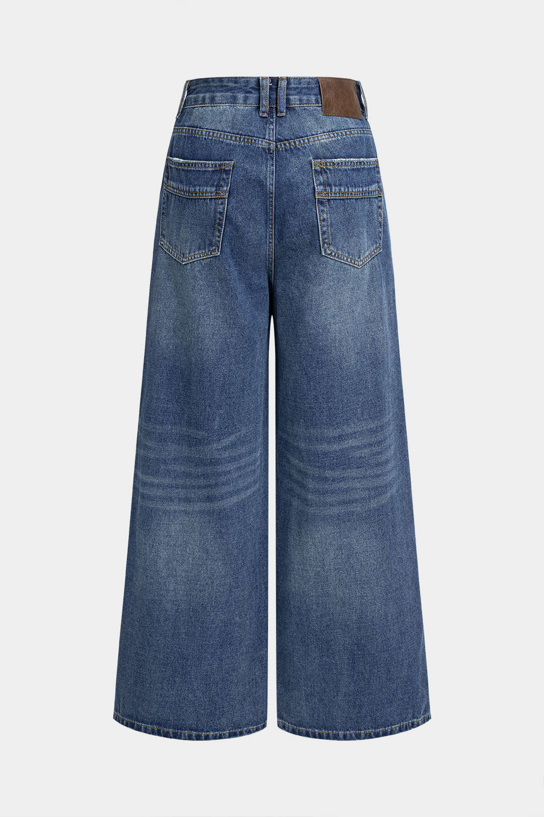 Dana - Metallic jeans met wijde pijpen