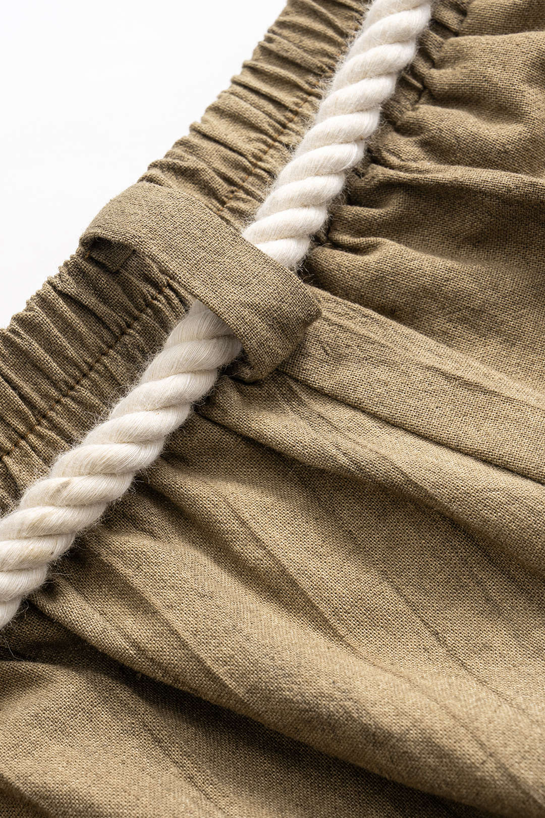 Pantalon met hoge taille en trekkoord