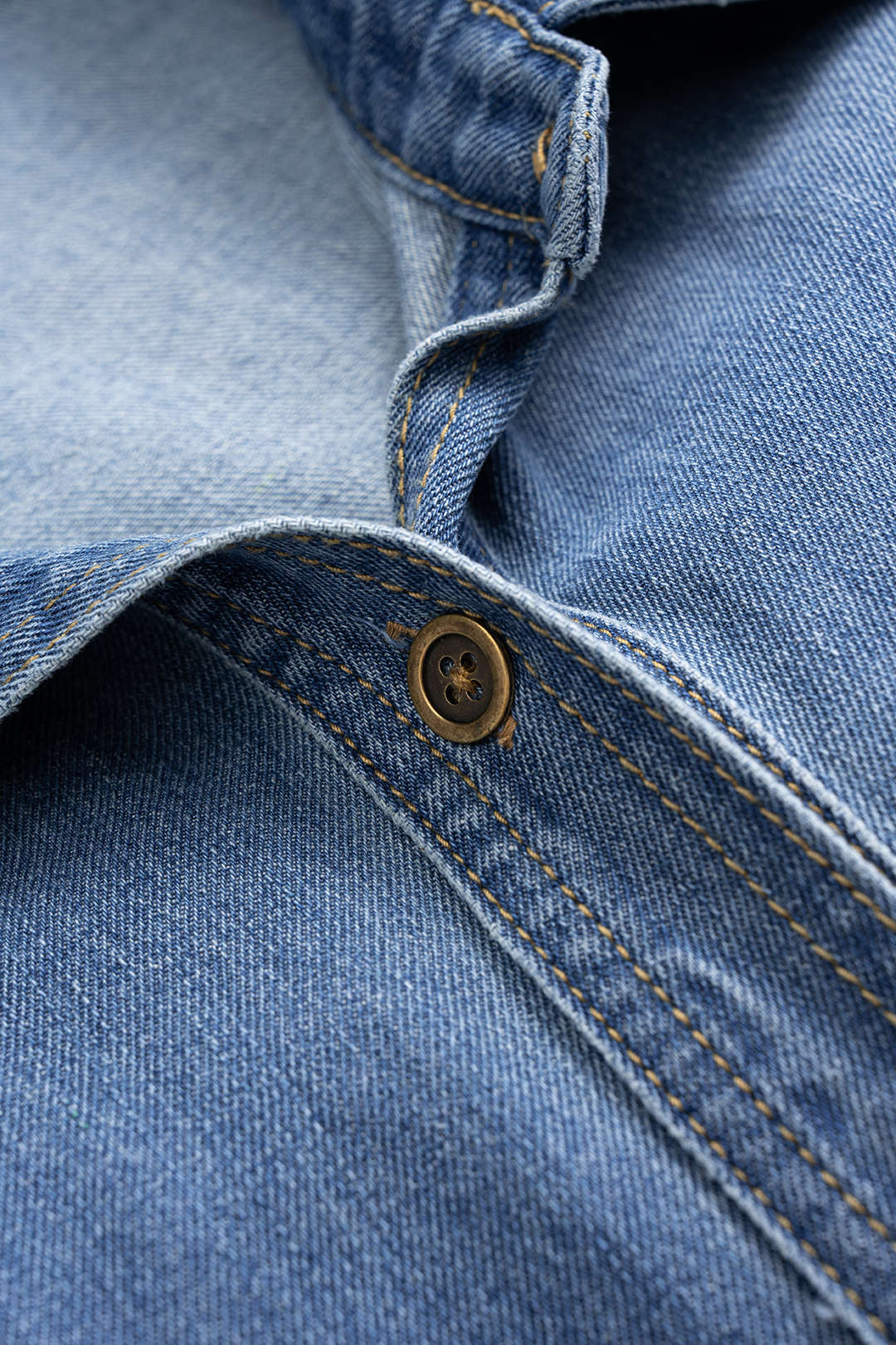 Denim item met ruches