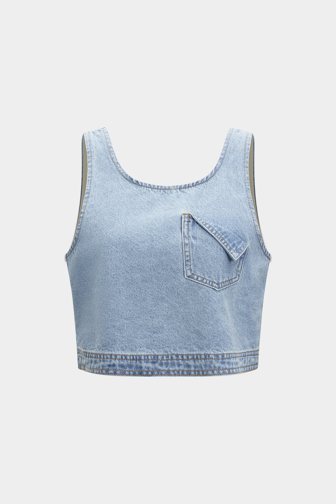 Denim set met tanktop en short
