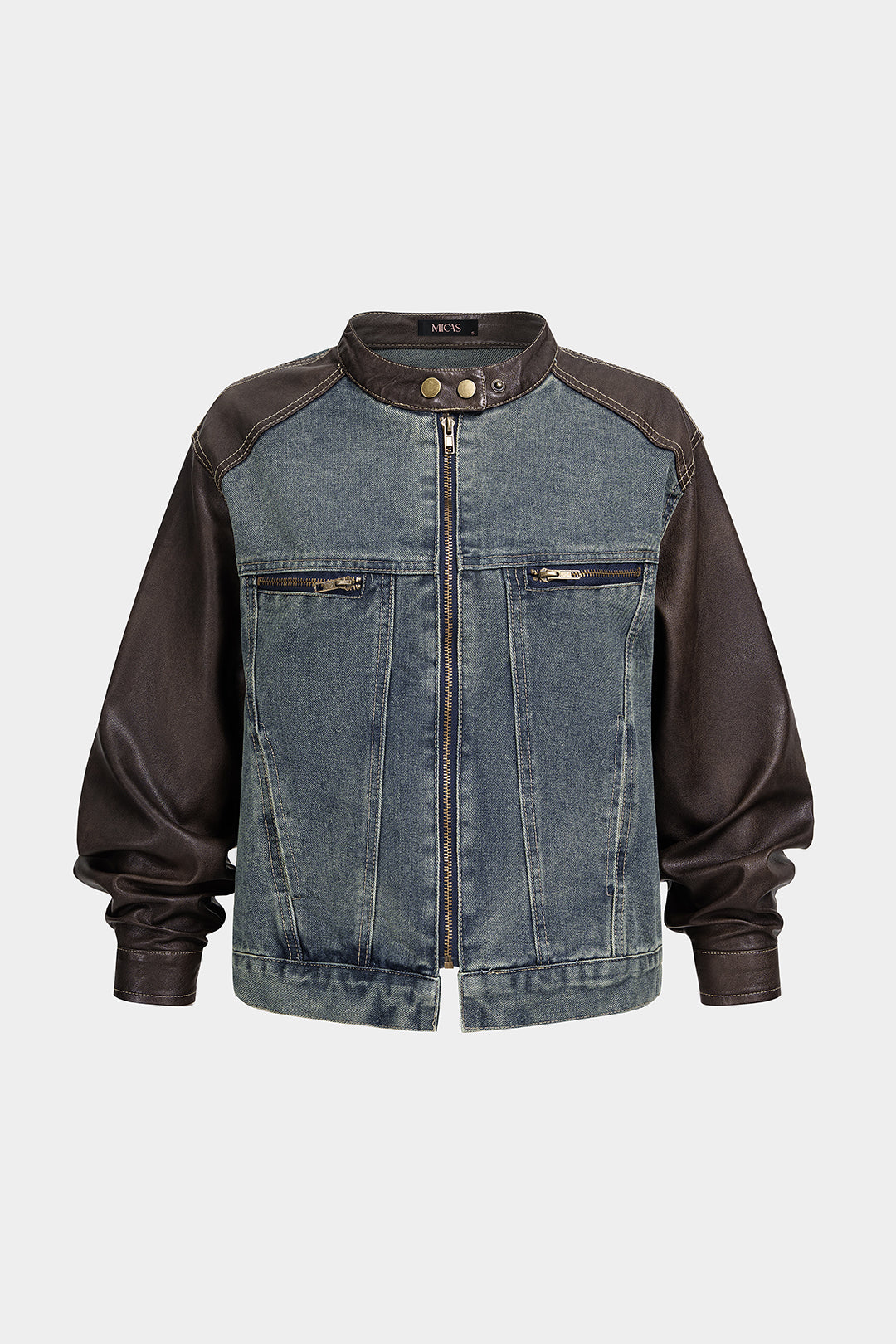 Pien - Denim patchwork jasje met rits